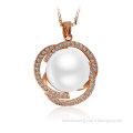 OUXI Pearl Jewelry 18K Rose Gold Plated Pearl Necklace For Sale